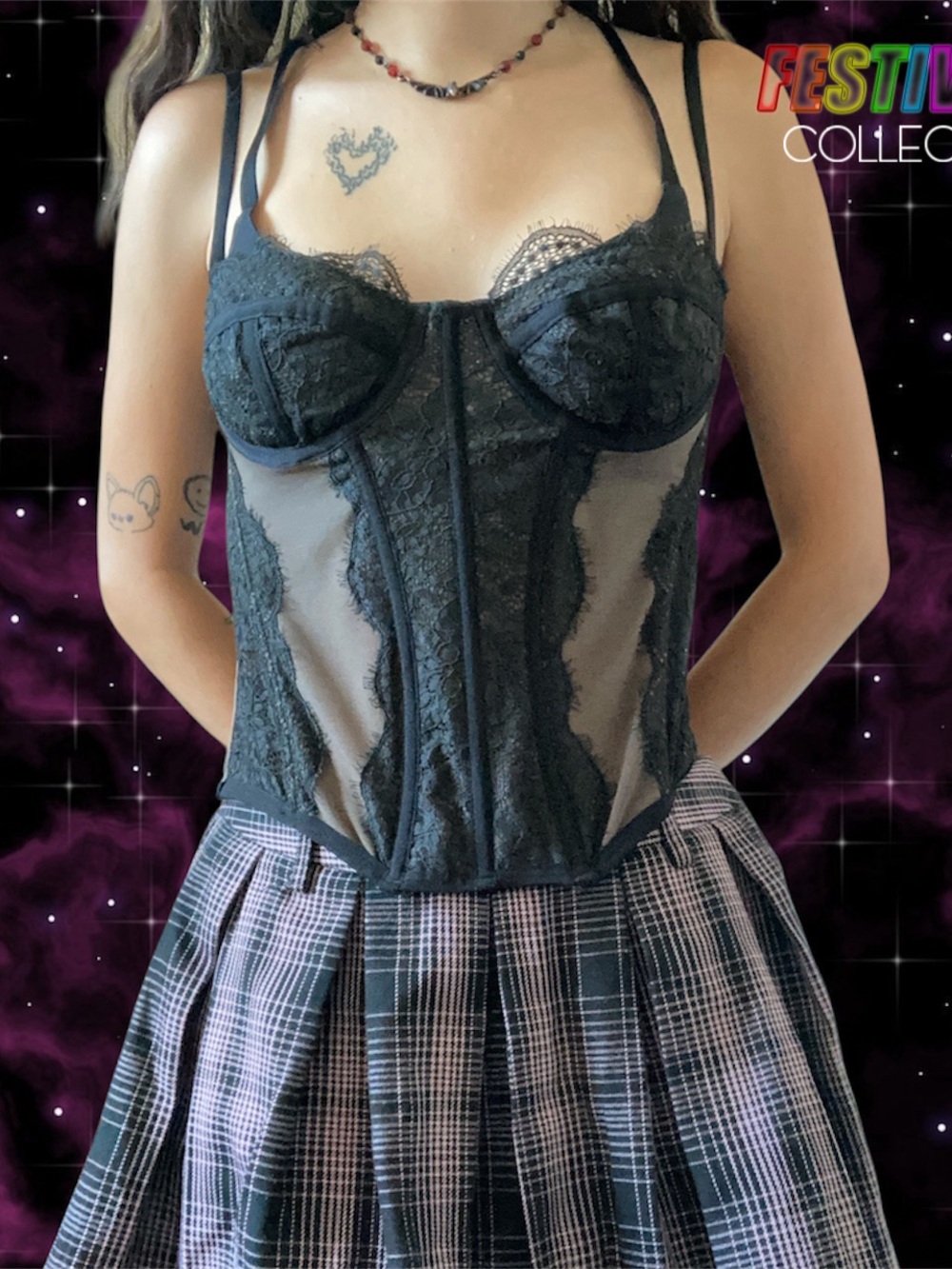 Gothic Out From Under by Urban Outfitters Modern Love Corset in Black